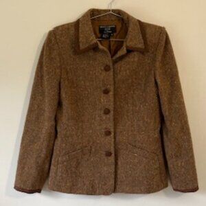 Vintage brown rainbow confetti wool blend blazer